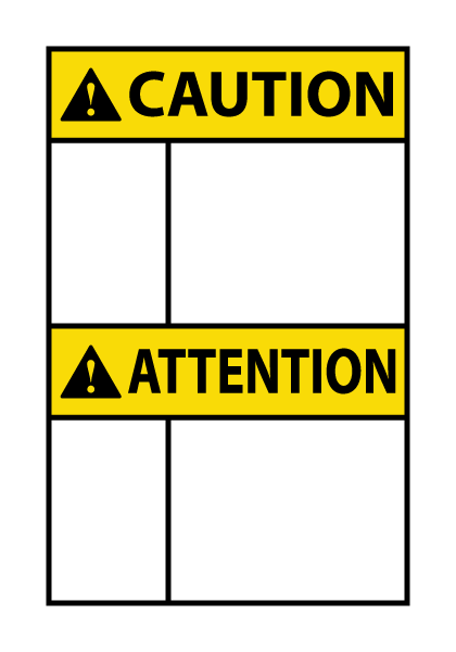 ANSI Caution Bilingual French Header