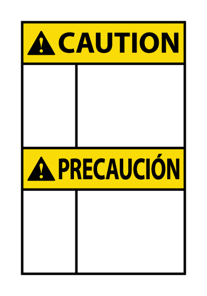 ANSI Caution Bilingual Spanish Header