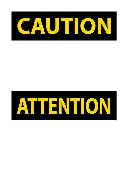 OSHA Caution Bilingual French Header