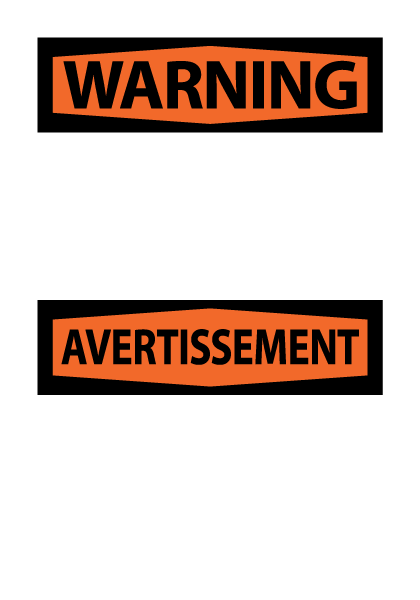 OSHA Warning Bilingual French Header